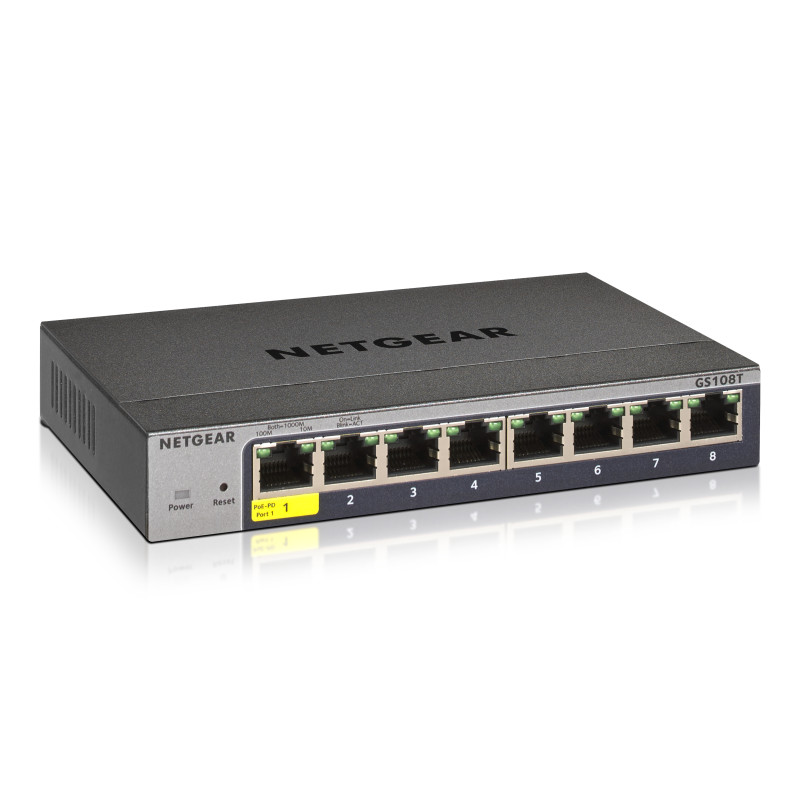 NETGEAR GS108T-300PES GS108Tv3, Gestionado, L2, Gigabit Ethernet (10/100/1000), Bidireccional completo (Full duplex)