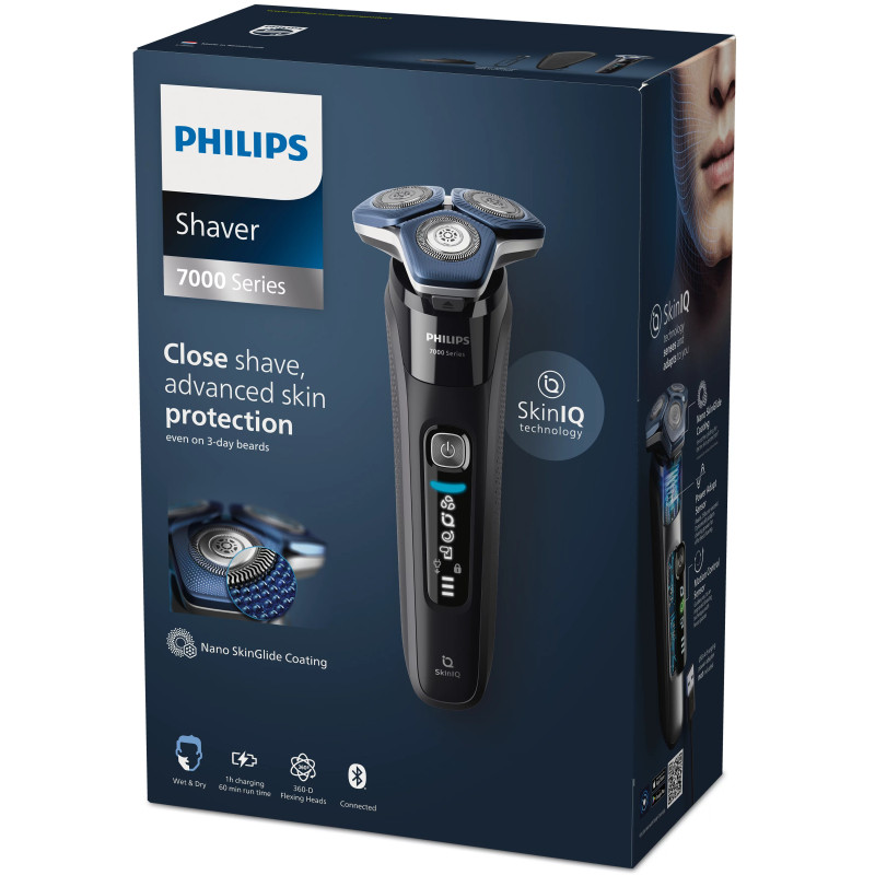Philips S7886/35 SHAVER Series 7000 S7886/35 Afeitadora eléctrica Seco y Mojado, Máquina de afeitar de rotación, Negro,