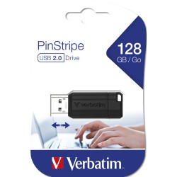 Verbatim 49071 PinStripe - Unidad USB de 128 GB - Negro, 128 GB, USB tipo A, 2.0, 10 MB/s, Tapa, Negro 2