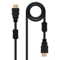 Nanocable 10.15.1805 HDMI, 5m, 5 m, HDMI tipo A (Estándar), HDMI tipo A (Estándar), 4096 x 2160 Pixeles, 3D, Negro