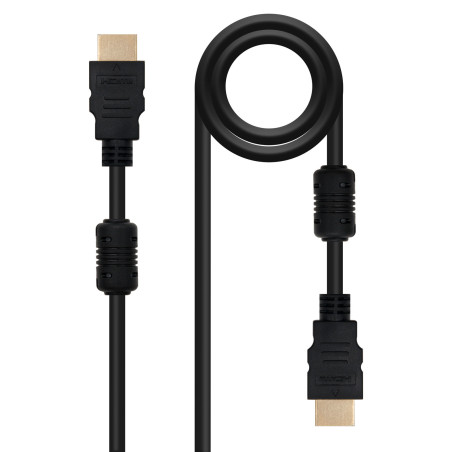 Nanocable 10.15.1805 HDMI, 5m, 5 m, HDMI tipo A (Estándar), HDMI tipo A (Estándar), 4096 x 2160 Pixeles, 3D, Negro