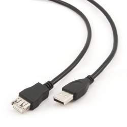 Gembird CCP-USB2-AMAF-10 3m USB 2.0 A M/FM, 3 m, USB A, USB A, USB 2.0, Macho/Hembra, Negro 2