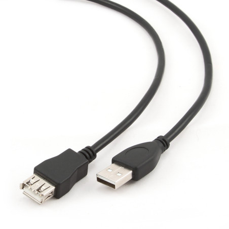 Gembird CCP-USB2-AMAF-10 3m USB 2.0 A M/FM, 3 m, USB A, USB A, USB 2.0, Macho/Hembra, Negro
