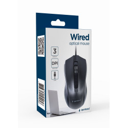 Gembird MUS-3B-01 MUS-3B-01, Ambidextro, Óptico, USB tipo A, 1000 DPI, Negro