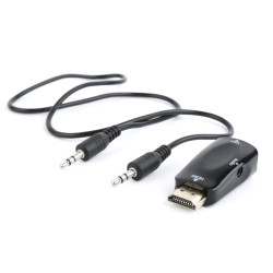 Gembird A-HDMI-VGA-02 A-HDMI-VGA-02, HDMI, VGA (D-Sub), Negro