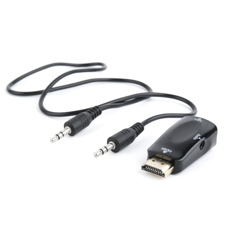 Gembird A-HDMI-VGA-02 A-HDMI-VGA-02, HDMI, VGA (D-Sub), Negro