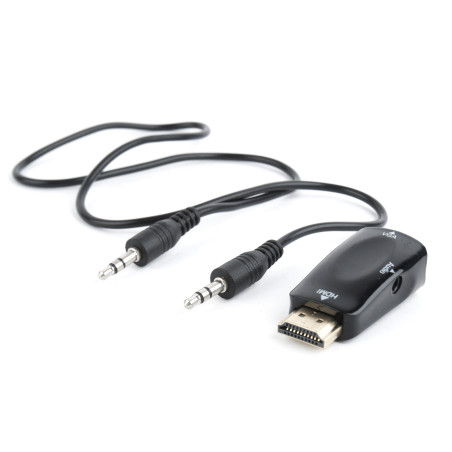 Gembird A-HDMI-VGA-02 A-HDMI-VGA-02, HDMI, VGA (D-Sub), Negro