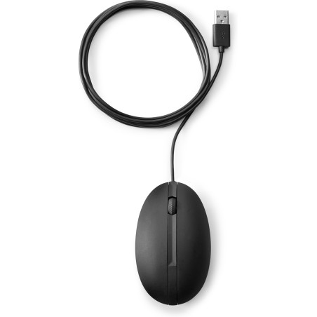 HP 9VA80AA#AC3 Ratón de sobremesa con cable 320M, Ambidextro, Óptico, USB tipo A, 1000 DPI, Negro