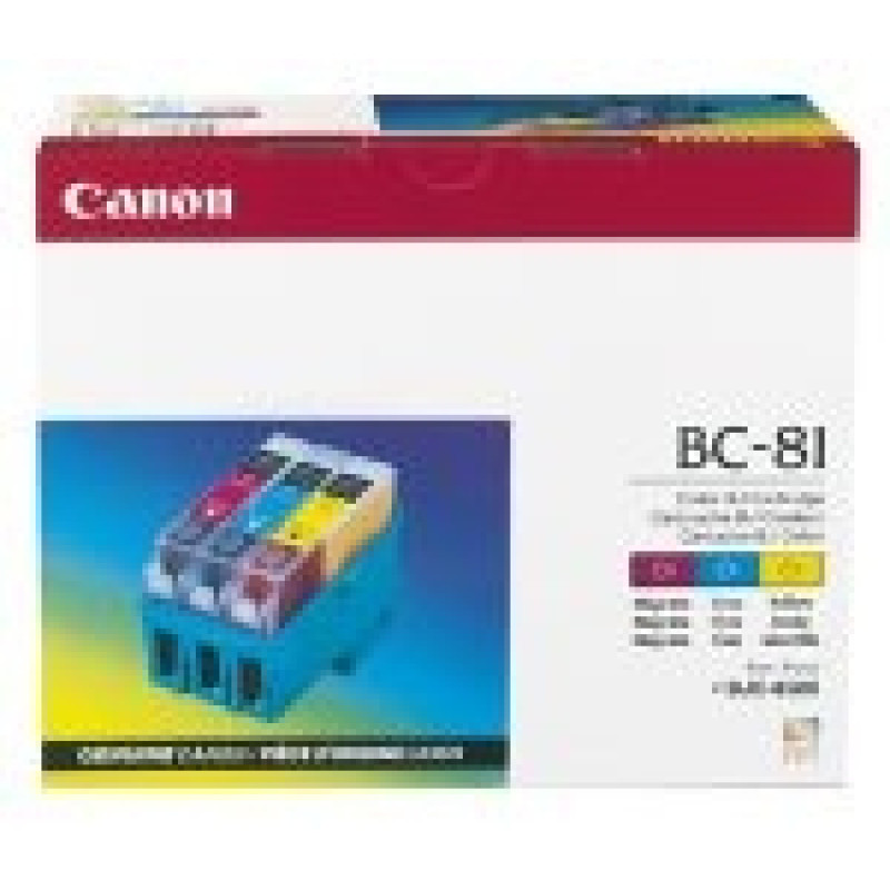 Canon BC-81 BC-81 Tri-Color Inkjet Cartridge, Cian, Magenta, Amarillo, Tinta a base de pigmentos
