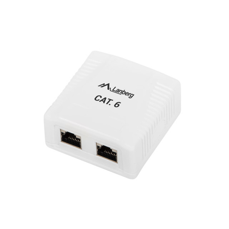 Lanberg OS6-0002-W OS6-0002-W, 2 x RJ-45, 2 x RJ-45, Blanco