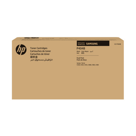 HP SU364A Samsung Paquete de 2 Cartuchos de Tóner Original CLT-P404B negro, Negro, 2 pieza(s)