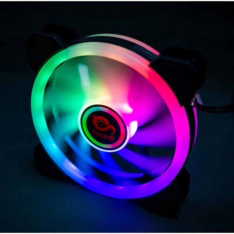TALIUS TAL-FAN05IRISRGB Ventilador caja RGB Iris Spectrum 16Led 12cm (compatible sólo con caja Tal-Cronos), Ventilador, 12 cm,