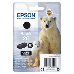 Epson C13T26014012 Polar bear Cartucho 26 negro, Rendimiento estándar, Negro, Tinta a base de pigmentos, 6,2 ml, 1 pieza(s),