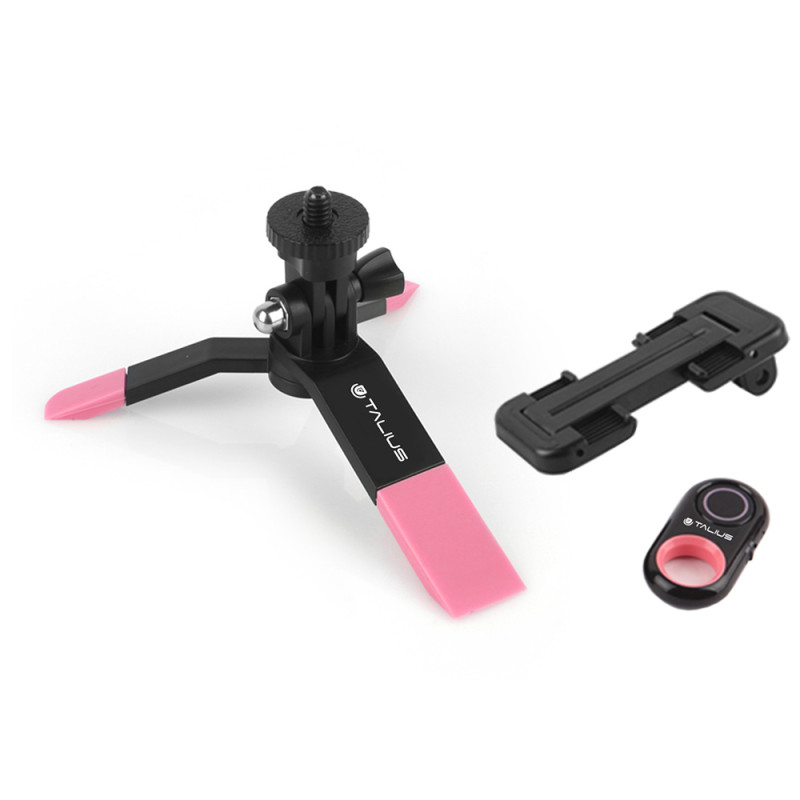 TALIUS TAL-TRI01-PIN kit tripode selfie bluetooth TAL-TRI01 pink, Universal, Negro, Rosa, Cualquier marca, 5,6 cm, 8 cm