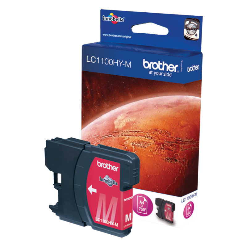 Brother LC1100HYM LC1100HYM, Alto rendimiento (XL), Magenta, Tinta a base de pigmentos, 1 pieza(s), 750 páginas, Pack