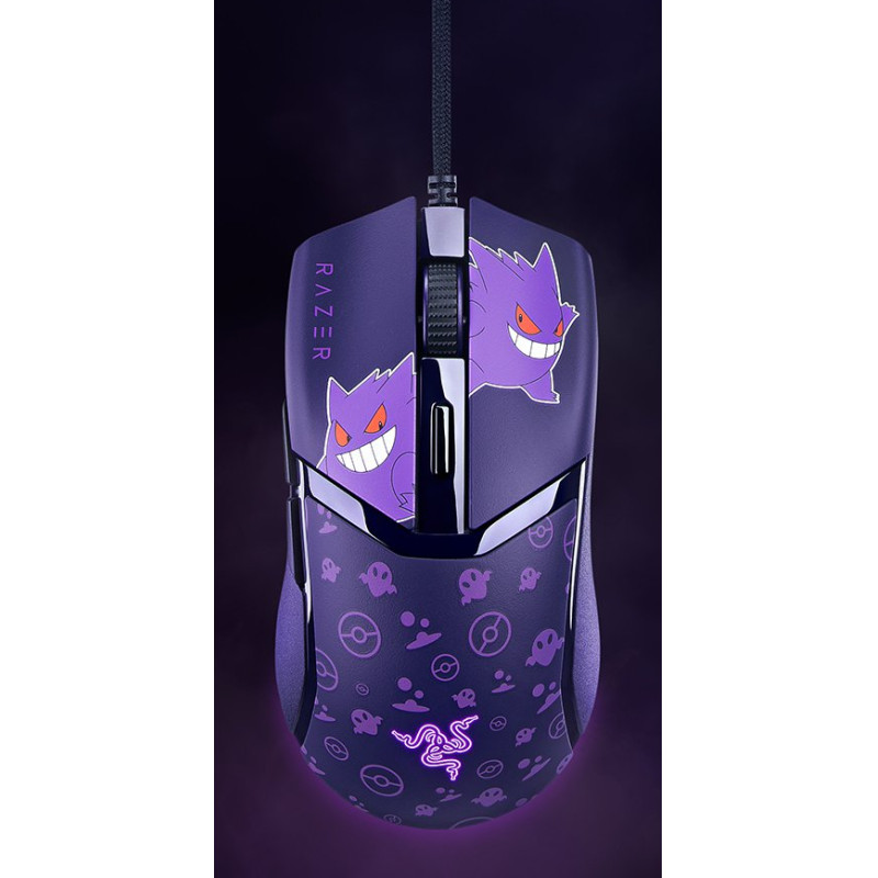 Razer RZ01-04650700-R3M1 Cobra Gengar Edition, mano derecha, Óptico, USB tipo A, 8500 DPI, Púrpura