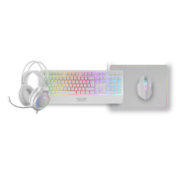 Mars Gaming MCP124PROWES MCP124PRO, Combo Gaming 4en1, Teclado RGB H-Mech con Reposamuñecas, Ratón RGB 3200DPI y Switches 2