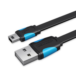 Vention VAS-A14-B050 Cable USB 2.0 VAS-A14-B050/ Mini USB Macho - USB Macho/ 50cm/ Azul y Negro, 0,5 m, USB A, Mini-USB B, USB