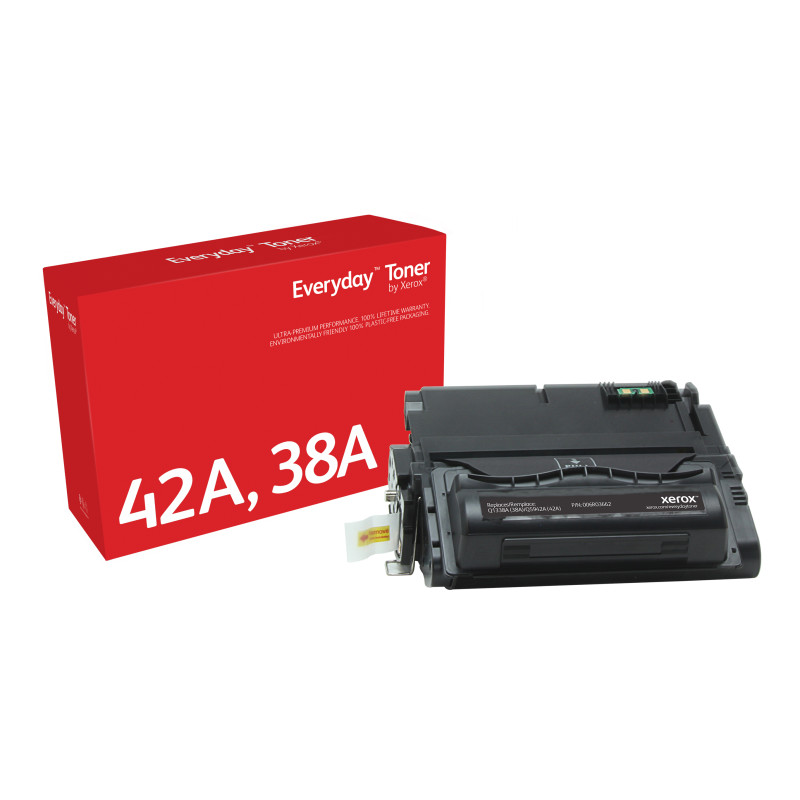Xerox 006R03662 Toner Everyday™ Negro di compatibile con HP 38A (Q5942A/ Q1338A), Capacidad estándar, 10000 páginas, Negro,