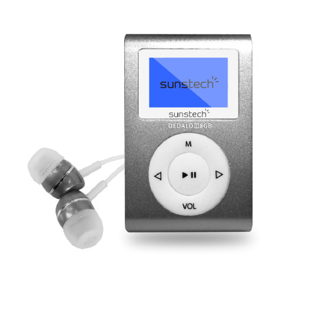 Sunstech DEDALOIII8GBGY MP3 Dedalo II 8Gb micro USB, Reproductor de MP3, 8 GB, 3,5mm, Radio FM, Gris, Auriculares incluidos