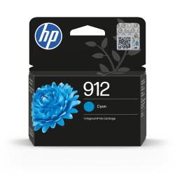 HP 3YL77AE Cartucho de tinta Original 912 cian, Rendimiento estándar, Cian, Tinta a base de pigmentos, 2,9 ml, 1 pieza(s),