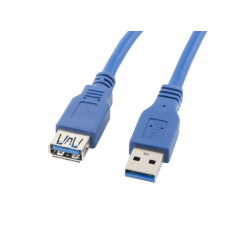 Lanberg CA-US3E-10CC-0018-B CA-US3E-10CC-0018-B, 1,8 m, USB A, USB A, Azul