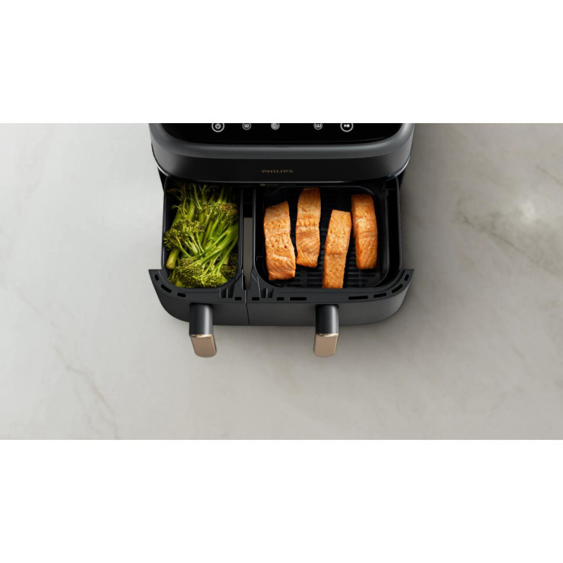 Philips NA352/00 3000 series NA352/00 Airfryer con doble cesta, Freidora de aire caliente, 9 L, 1,5 kg, Rapid Air, 40 °C, 200