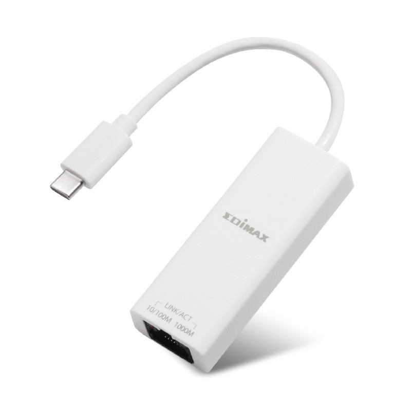 Edimax EU-4306C USB-C GIGABIT ADAPTER, Alámbrico, USB Tipo C, Ethernet, 1000 Mbit/s, Blanco