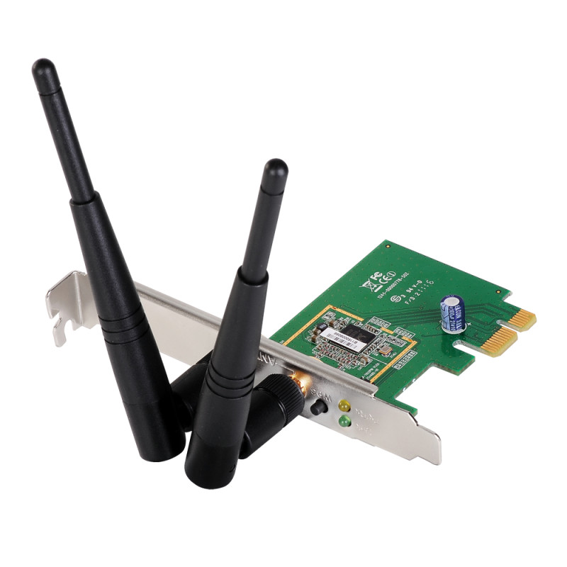 Edimax EW-7612PIN V2 EW-7612PIn V2, Interno, Inalámbrico, PCI Express, WLAN, 300 Mbit/s, Negro, Verde, Plata