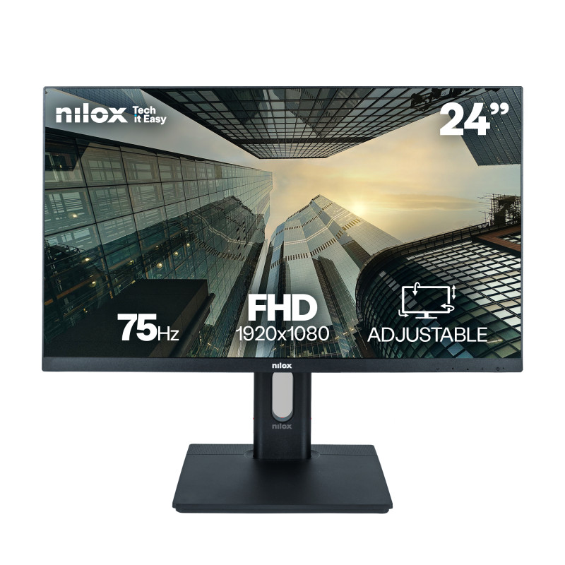 Nilox NXM24REGWEB01 NXM24REGWEB01, 60,5 cm (23.8"), 1920 x 1080 Pixeles, Full HD, LED, 5 ms, Negro