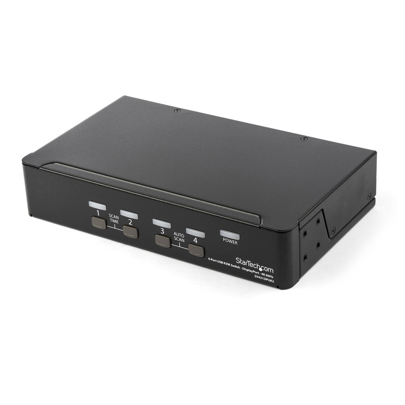 StarTech.com SV431DPUA2 Switch Conmutador KVM de 4 Puertos DisplayPort - 4K 60Hz - para Una Pantalla - Switch KVM de 4 Puertos