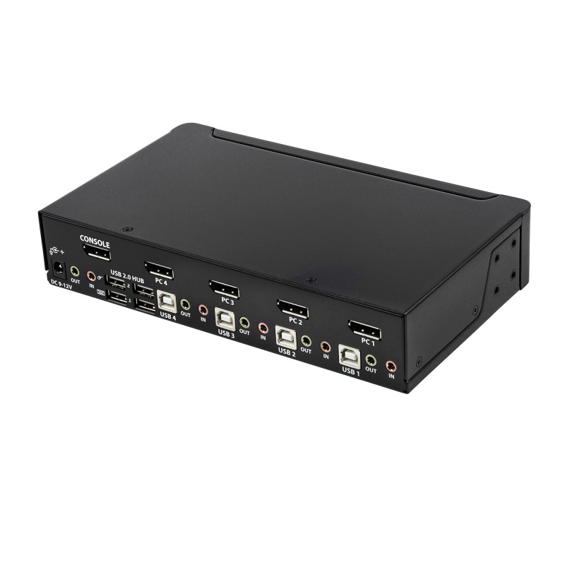 StarTech.com SV431DPUA2 Switch Conmutador KVM de 4 Puertos DisplayPort - 4K 60Hz - para Una Pantalla - Switch KVM de 4 Puertos