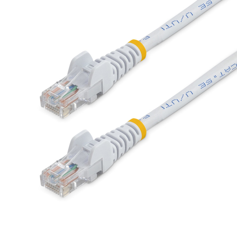 StarTech.com 45PAT5MWH Cable de Red de 5m Blanco Cat5e Ethernet RJ45 sin Enganches, 5 m, Cat5e, U/UTP (UTP), RJ-45, RJ-45,