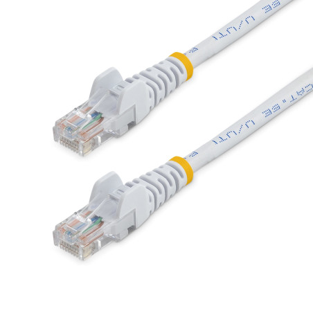 StarTech.com 45PAT5MWH Cable de Red de 5m Blanco Cat5e Ethernet RJ45 sin Enganches, 5 m, Cat5e, U/UTP (UTP), RJ-45, RJ-45,