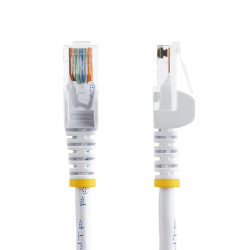 StarTech.com 45PAT5MWH Cable de Red de 5m Blanco Cat5e Ethernet RJ45 sin Enganches, 5 m, Cat5e, U/UTP (UTP), RJ-45, RJ-45, 2
