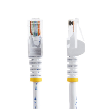 StarTech.com 45PAT5MWH Cable de Red de 5m Blanco Cat5e Ethernet RJ45 sin Enganches, 5 m, Cat5e, U/UTP (UTP), RJ-45, RJ-45,