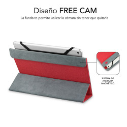 SUBBLIM SUB-CUT-2FC002 Funda Tablet Freecam Case 10,1" Red, Folio, Cualquier marca, Universal. Compatible con todas las Tablet 2