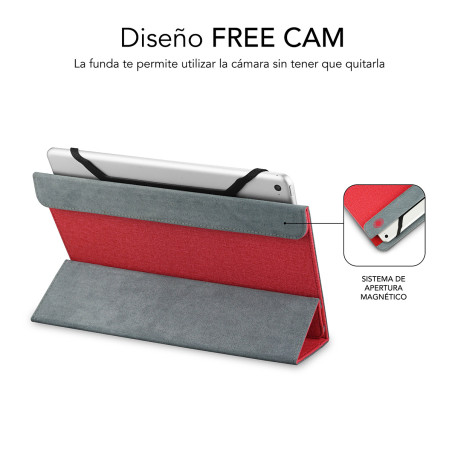 SUBBLIM SUB-CUT-2FC002 Funda Tablet Freecam Case 10,1" Red, Folio, Cualquier marca, Universal. Compatible con todas las Tablet