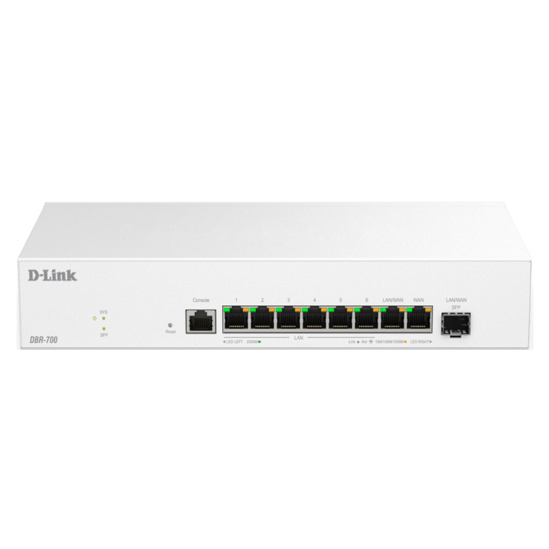 D-Link DBR-700 DBR-700, Ethernet WAN, 2.5 Gigabit Ethernet, Blanco