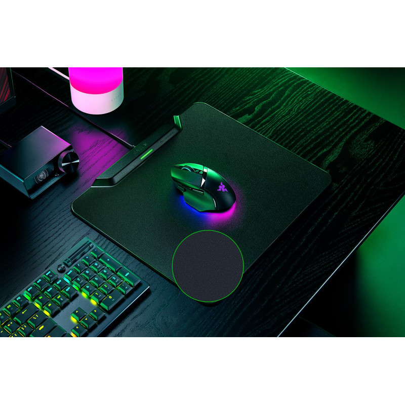 Razer RZ81-04930100-B3M1 HyperFlux V2, Negro, Monocromo, Caucho, Base antiderrapante, Alfombrilla de ratón para juegos