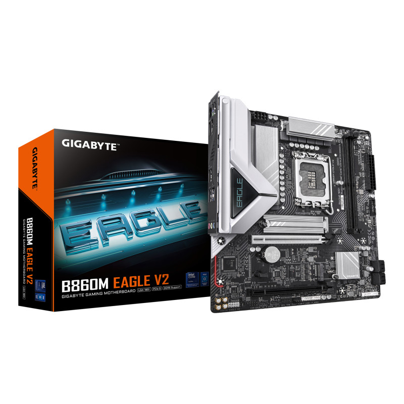 GIGABYTE B860M EAGLE V2 B860M EAGLE V2 Placa base - Procesadores Intel Core Ultra Series, VRM de 6+1+2 fases, hasta 9066 MHz