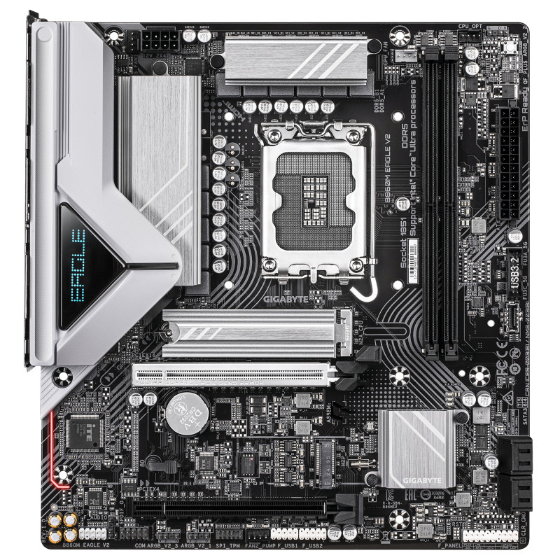 GIGABYTE B860M EAGLE V2 B860M EAGLE V2 Placa base - Procesadores Intel Core Ultra Series, VRM de 6+1+2 fases, hasta 9066 MHz