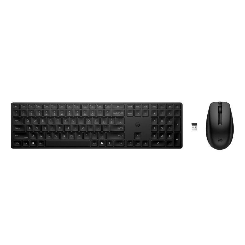 HP 4R009UT Conjunto de teclado y ratón inalámbricos 655, Completo (100%), Inalámbrico, RF inalámbrico, Negro, Ratón
