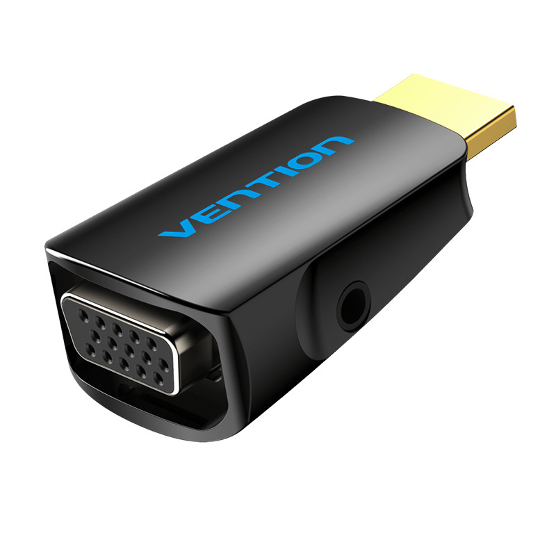 Vention AIDB0 Adaptador Conversor AIDB0/ HDMI Macho a VGA Hembra/ Audio Jack 3.5mm, Conversor de vídeo pasivo, Negro,