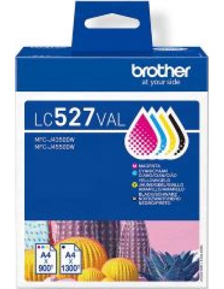 tinta lc527val pack de 4 cartuchos de tinta (bk/c/m/y) hasta 1300 paginas en negro y 900 paginas en color segun iso/iec 24711