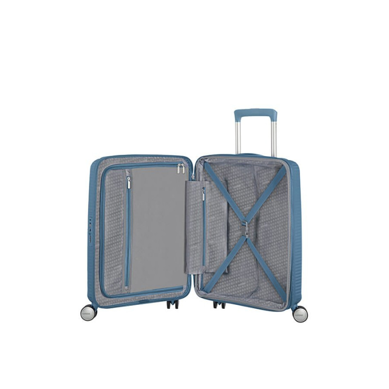 American Tourister 88472-E612 Soundbox, Tranvía, Armazón duro, Azul, Stone Blue, Cabina, 4 rueda(s)