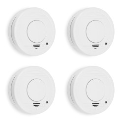 Smartwares 10.100.41 10.100.41 Pack 4 detectores de humo RM250/4, Detector fotoeléctrico de reflexión, Blanco, Hogar,