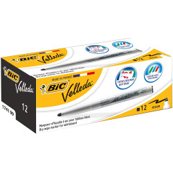 BIC 9581711 Velleda 1741, 12 pieza(s), Negro, Punta redonda, Negro, Blanco, Plástico, Alrededor 2