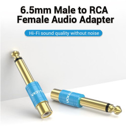 Vention VDD-C03 Adaptador Jack VDD-C03/ RCA Hembra - Jack 6.5 Macho/ Azul, 6.5mm, RCA, Azul 2