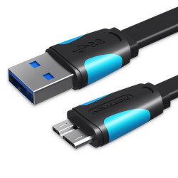 Vention VAS-A12-B050 Cable USB 3.0 VAS-A12-B050/ MicroUSB Macho - USB Macho/ 50cm/ Azul y Negro, 0,5 m, USB A, Micro-USB B, USB